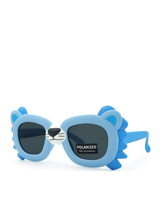Kiddos Unbreakable Round Kids Sunglasses with Polarized Light Blue Lens