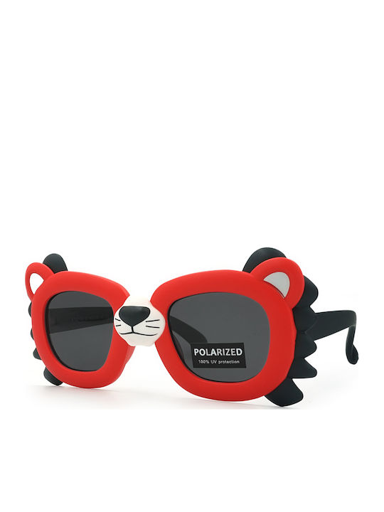 Kiddos Unbreakable Round Kids Sunglasses with Polarized Lens Red