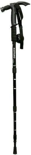 Foldable Walking Stick Flashlight Hiking Stick 52cm To 1.10cm Support Stick Black