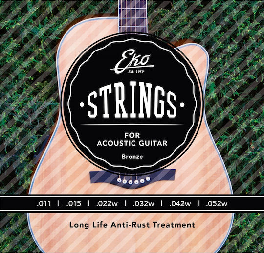 Light Set of Bronze Acoustic Guitar Strings 11 - 52"