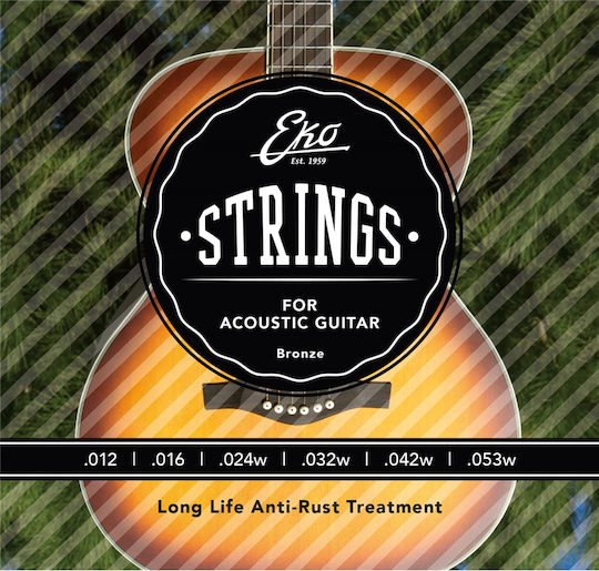 Medium Set of Bronze Acoustic Guitar Strings 12 - 53"