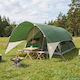vidaXL Tunnel Camping Tent Green with Double Cl...