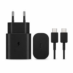 Gerlax Gerlax Handyladegerät mit USB-C Ausgangsanschluss und Kabel USB-C - USB-C 45W Stromlieferung Schwarz (A12)