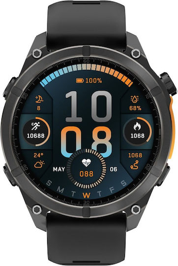 Forever Focus SW-900 Smartwatch with Heart Rate Monitor (Black)
