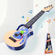 Chitară Jucărie Copii Ukulele 4 Corzi 45 Cm Instrument Muzical Educațional Cadou Băieți Fete Albastru-bej