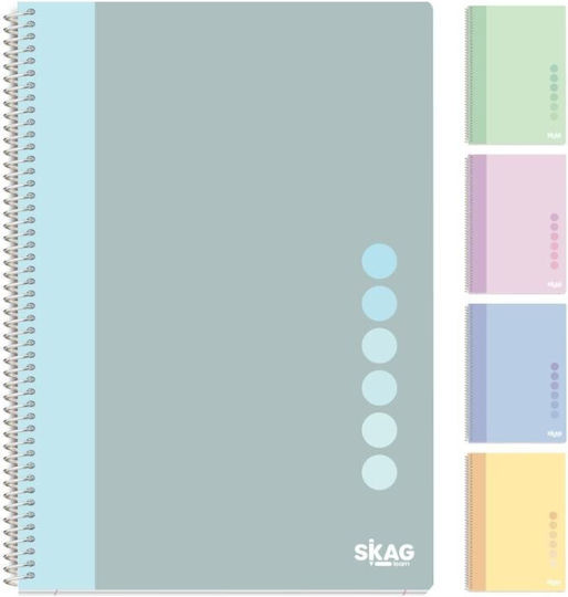 Skag Spiral Notebook Ruled B5 90 Sheets 3 Subjects Pastel Vibe