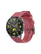 Λουράκι Nylon Canvas Silver Buckle Amazfit Bip 6 46mm 22mm Red