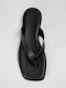 Leather Women's Flat Sandals Black
