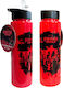 Pyramid International Kids Plastic Water Bottle with Straw Red 540ml