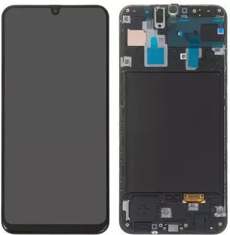 Екран със сензорен механизъм и подрамка за Samsung Galaxy A30 A305f (Сив)