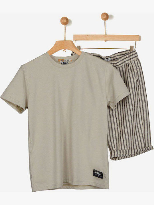 Kids Set with Shorts Summer 2 Pieces Beige
