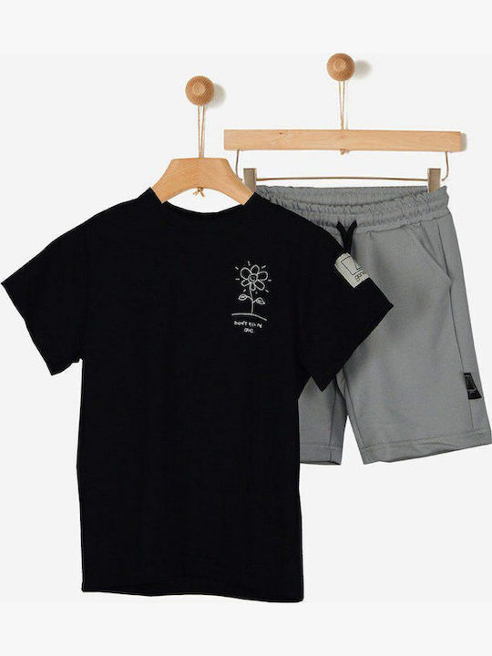Set De Vară 2 Bucăți Negru/Gri