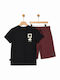 Kids Set with Shorts Summer 2 Pieces Burgundy