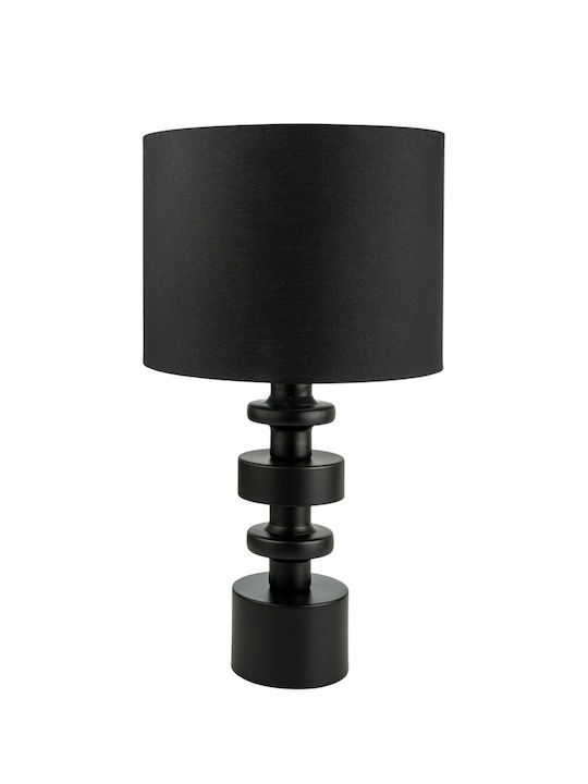 Zen Collection Metal Table Lamp with Black Shade and Base