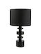 Zen Collection Metal Table Lamp with Black Shade and Base