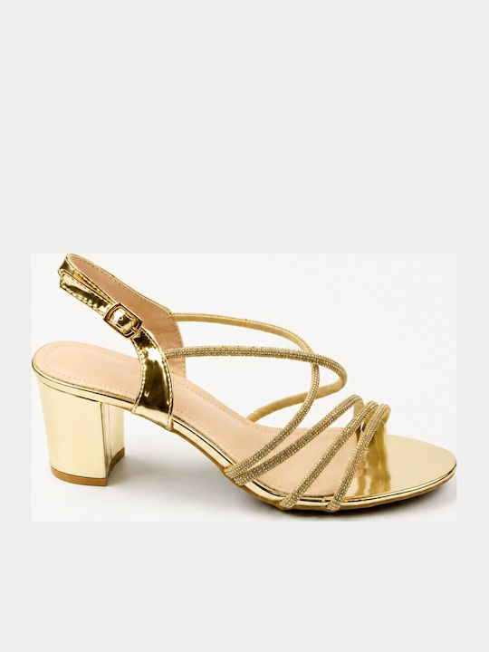 Fshoes Sandals with Strass Gold