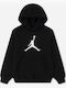 Fleece Kinder-Sweatshirt mit Kapuze und Taschen Schwarz  Brooklyn