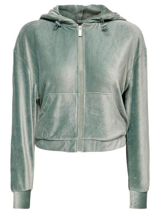 Only Cropped Women's Hooded Sweatshirt Turquoise