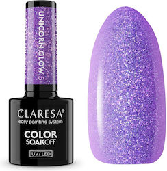 Claresa Цвят Soak Off UV LED Полутраен Лак За Нокти Лилав 5.5гр