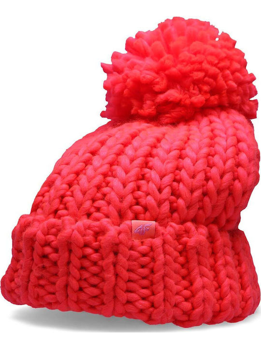Beanie Damen Strickmütze in Fuchsie Farbe