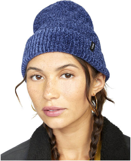 Beanie Women's Knitted Beanie in Blue Color