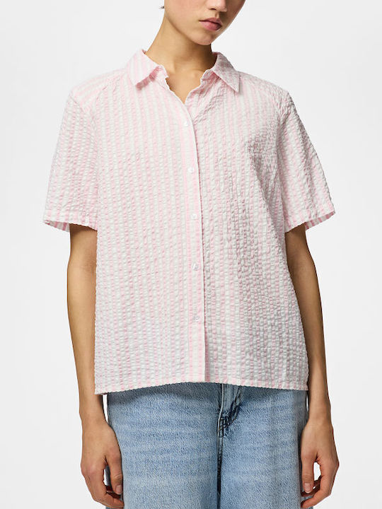 Pieces Long Sleeve Women's Shirt Pink