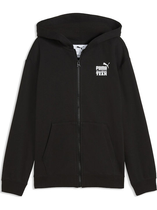 Kinder-Sweatshirt Strickjacke Mit Kapuze Und Taschen Schwarz Mid90s