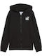 Kinder-Sweatshirt Strickjacke Mit Kapuze Und Taschen Schwarz Mid90s