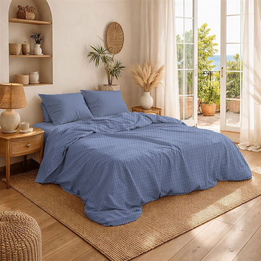 Dimcol Pătură Piqué Dublă 225x270cm Classic Blue