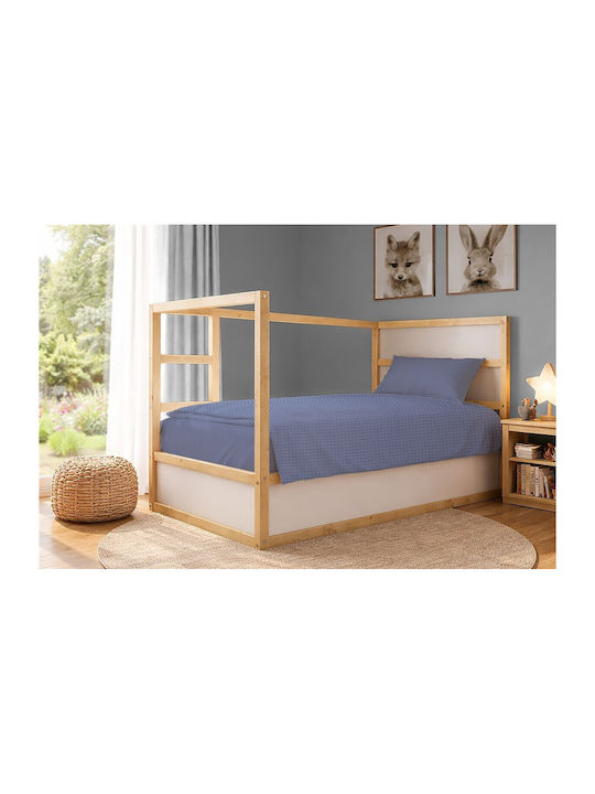 Dimcol Κουβέρτα Πικέ Μονή 165x270εκ. Classic Blue