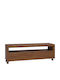 TV-Ständer aus Massivholz mit Rädern Natürliche Farbe M110xT30xH40cm