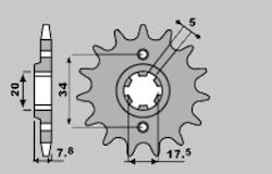 PBR Vorderes Ritzel für Honda NSR / VT PBR Vorderes Ritzel für Honda NSR / VT
