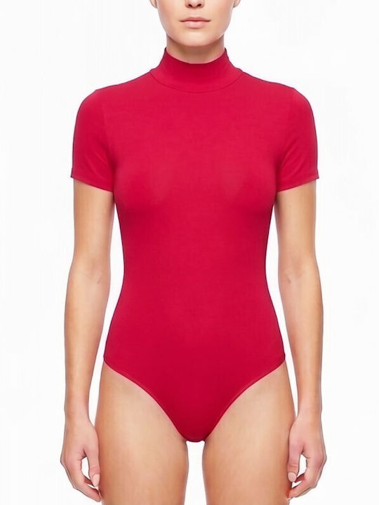 Micromondal Bodysuit Cu Guler Înalt Roșu 1112k Micromondal Bodysuit Cu Guler Înalt Roșu 1112k