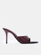 Mules With High Heel In Burgundy Colour