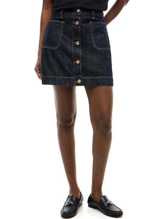 Tommy Hilfiger Fustă mini din denim cu talie înaltă albastră