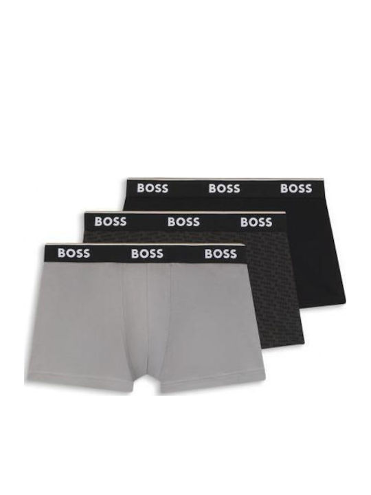 Boss Power Ανδρικά Μποξεράκια Dark Grey 3Pack