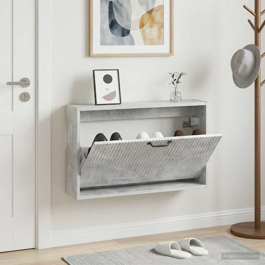 Hoorn Метален Шкаф за Обувки Сив с Накланящи се Рафтове Д71xШ17xВ43cm
