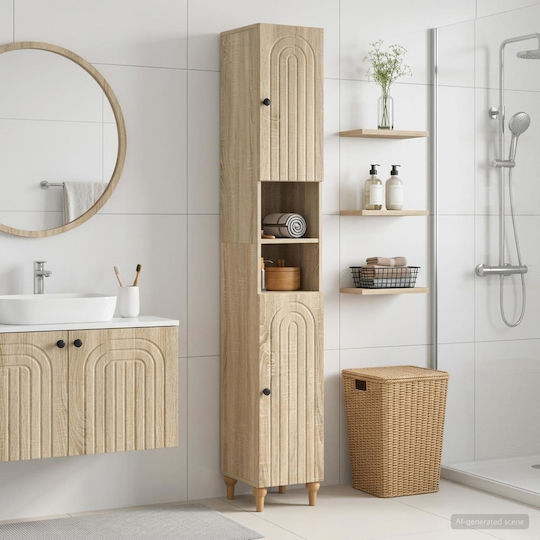 vidaXL Badezimmer-Säulenschrank Boden M30xB31xH190cm Sonoma