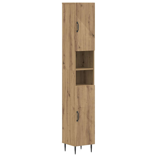 vidaXL Στήλη Μπάνιου Δαπέδου Μ30xΒ31xΥ190cm Δρυς