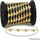 Stahlkette Herzen Gold 12x5mm 0,5 Meter