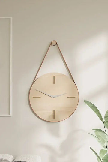 SteweHome Ceas de perete din lemn maro Ø35cm