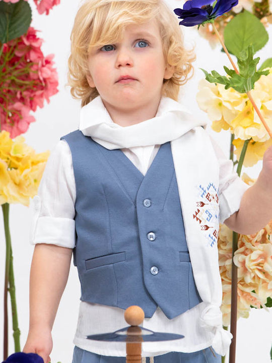 Bambolino Baptism Suit with Vest for Boy Multicolour