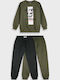 Kids Sweatpants Set Khaki 3 Pieces