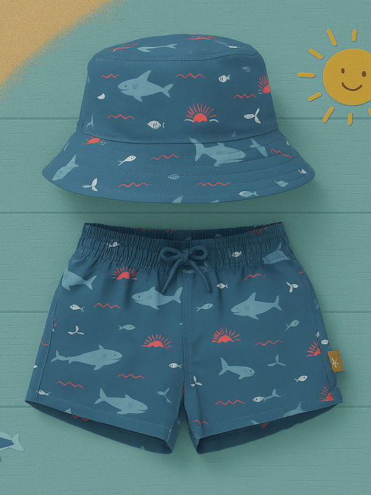 Fresk Καπέλο Bucket Διπλής Όψης & Μαγιό Σορτσάκι Shark