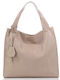 Leather Women's Shoulder Bag Beige
