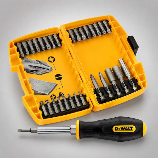 Dewalt Dt71506-qz Комплект Отвертка 6-в-1 Винтовертни Битове Калъф Toughcase+ Комплект 30 Бр