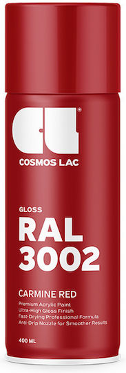 Cosmos Lac Premium Acrylic Spray Paint with Metallic Effect Red 3002 400ml