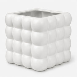 Diosera White Plant Pot 11.5x11.5x11.5cm Diosera White Plant Pot 11.5x11.5x11.5cm