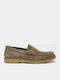 Leather Men's Loafers in Grey Colour