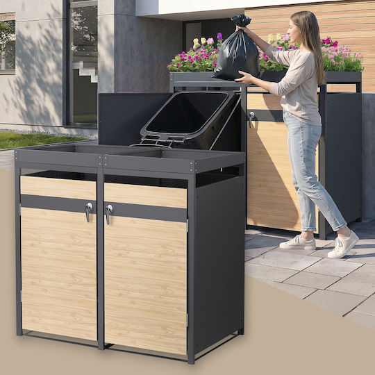 ML-Design ML-Design Kunststoff-Gewerbliche Abfallbehälter 240l Graue